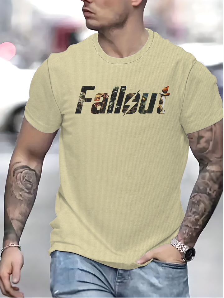 Herre T-shirt med kreativt Fallout-motiv og åndbare egenskaber Stilla