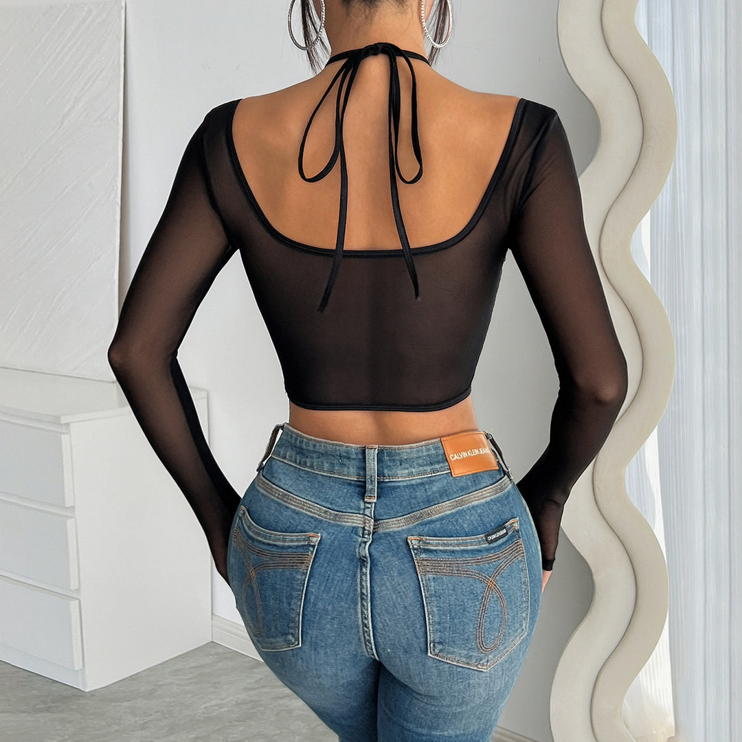 Dame Spids-Corset-Top med langærmet Stilla