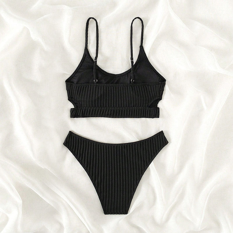 Dame elegant bikini med stribet design Skovae