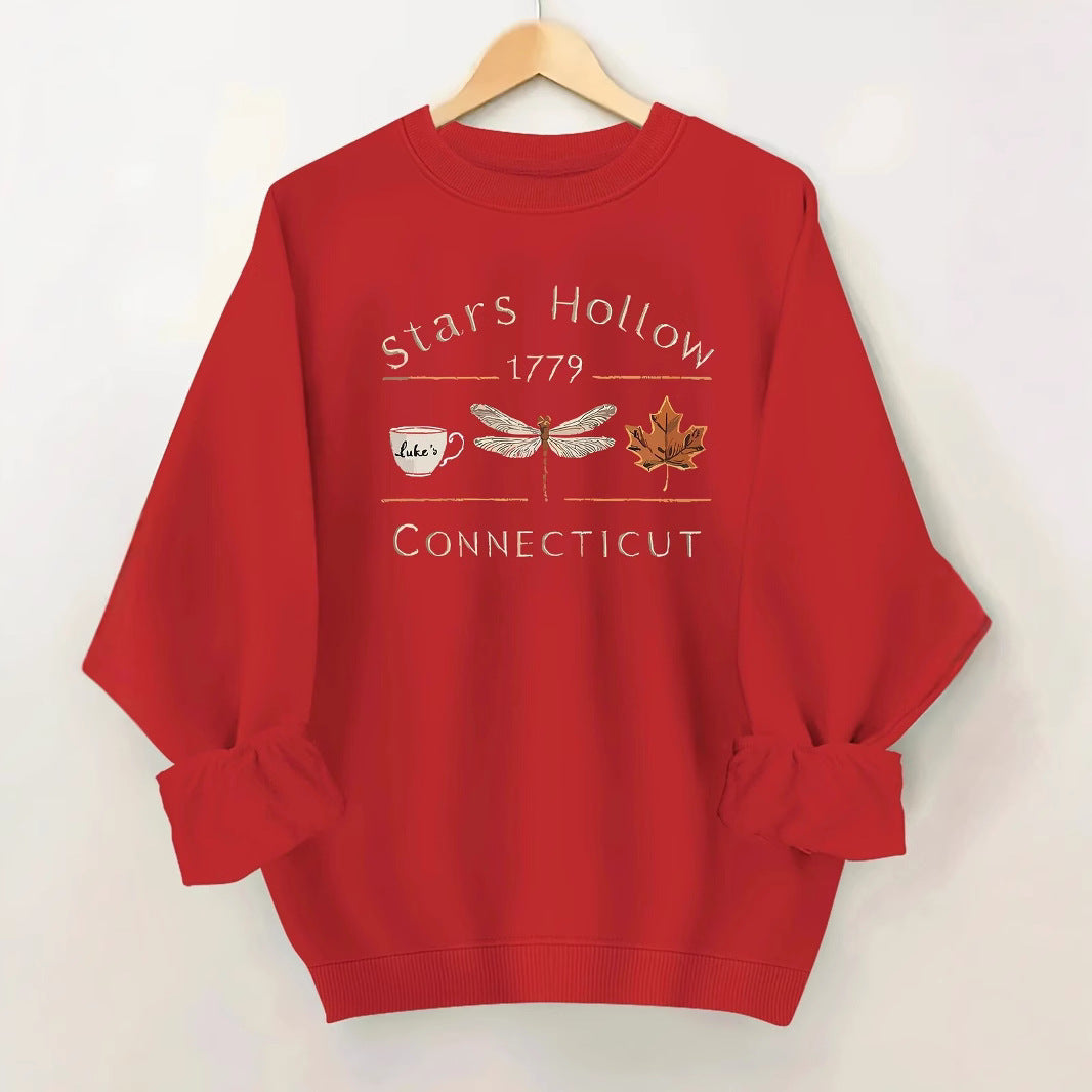Kvinders sweatshirt med kreativt Stars Hollow motiv Stilla