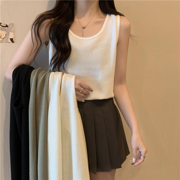 Femme Sleek Cropped Tanktop med struktureret stof Stilla