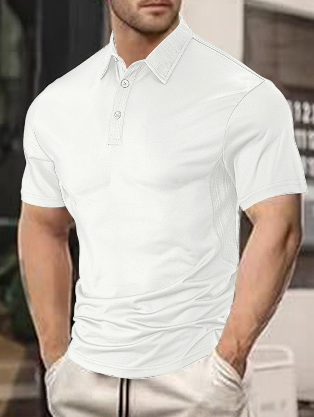 Herrer Polo-Shirt med fugtregulerende teknologi og moderne krave Stilla