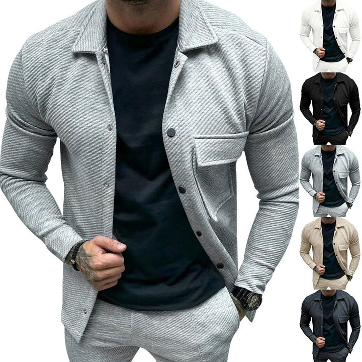 Herrer fritidsskjorte i struktureret design med praktiske lommer Stilla