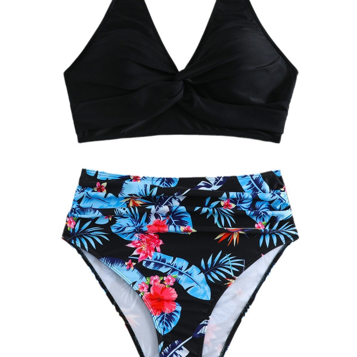 Dame Højtaljet Blomstermønster Bikini Sæt Stilla