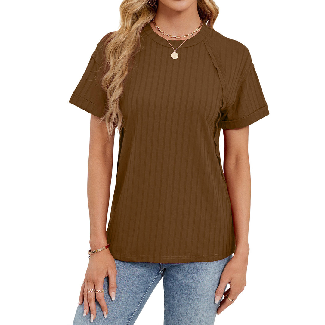 Dame fritids T-shirt med ribstruktur Stilla