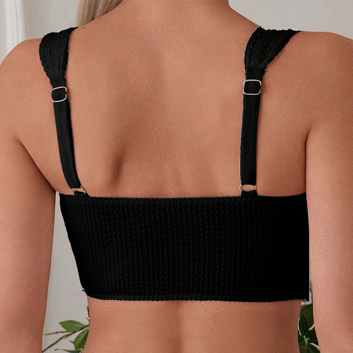 Dame Højtaljet Bikini-sæt med sporty design Skovae