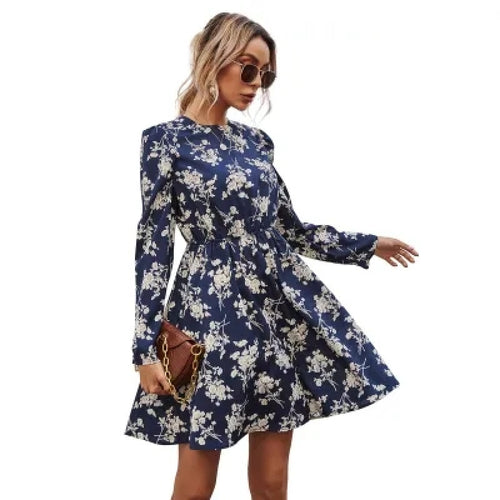 Dame blomsterprint mini kjole Stilla