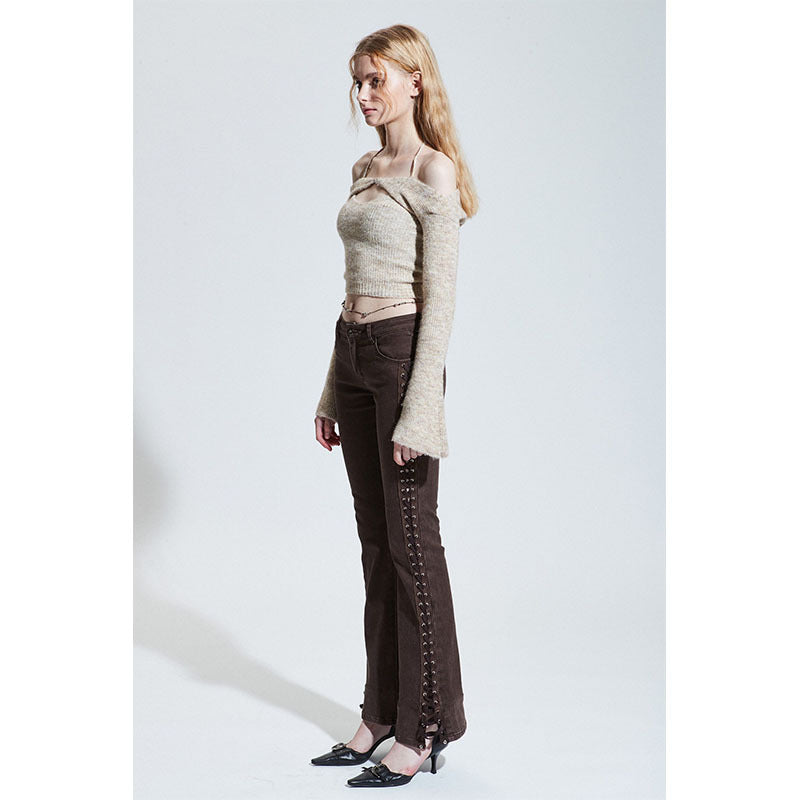 Dame Off-Shoulder Pullover i moderne strikdesign Stilla