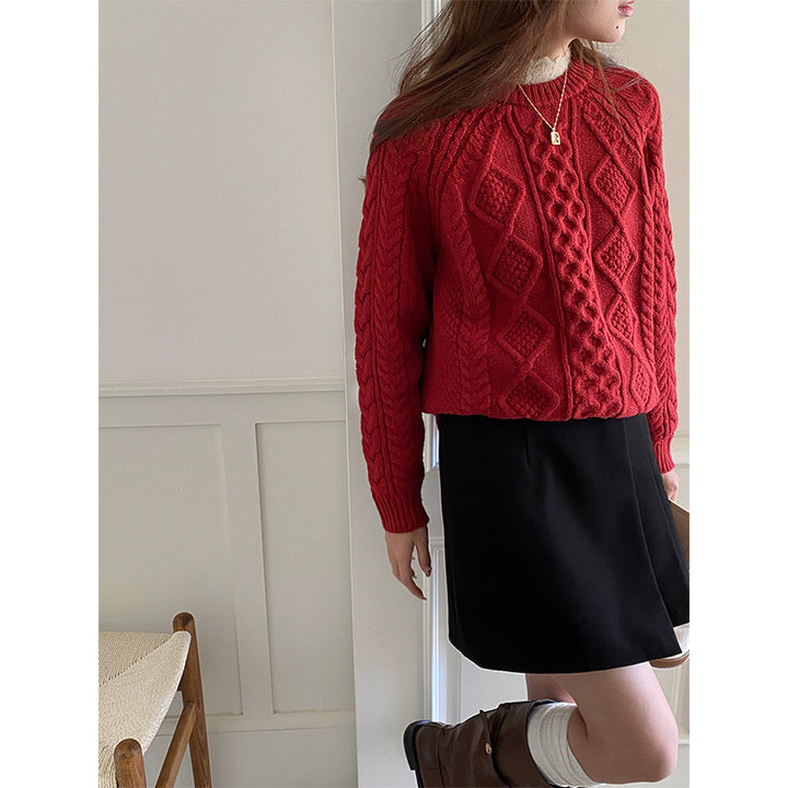 Damer elegant strik top med flæse kant Stilla