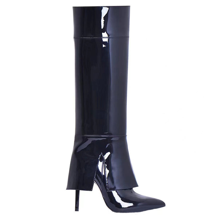 Femme Over-knæet Glinsende Stiletto Støvler Stilla 1749742256