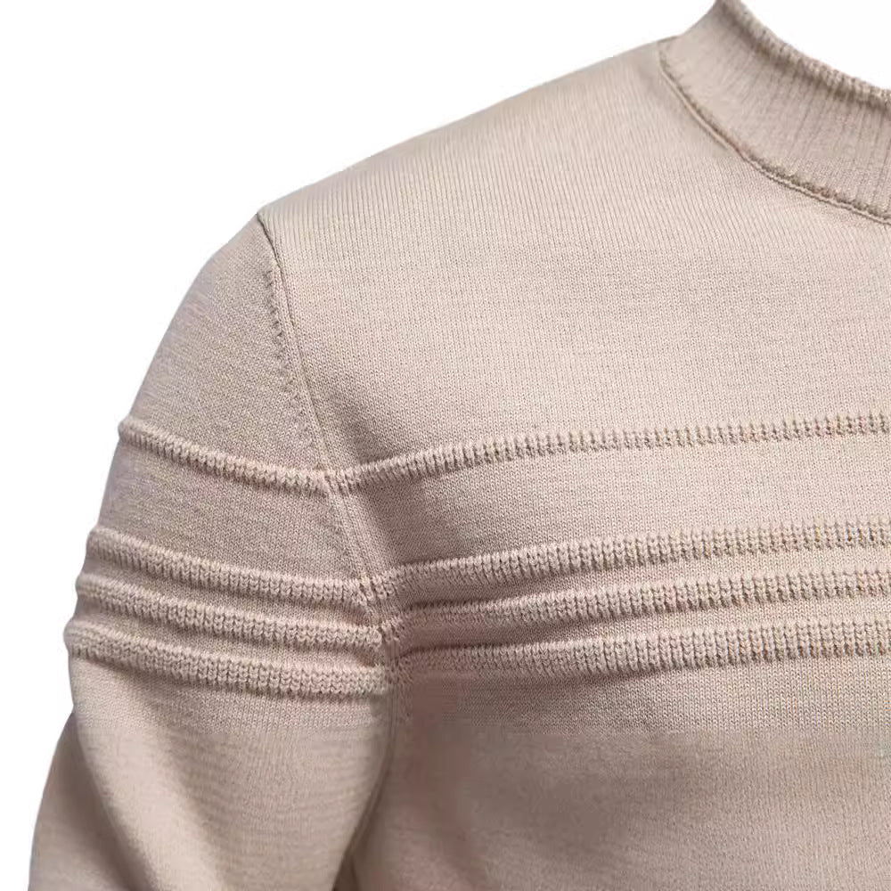 Herre strikpullover med struktureret design og moderne rund halsudskæring Stilla