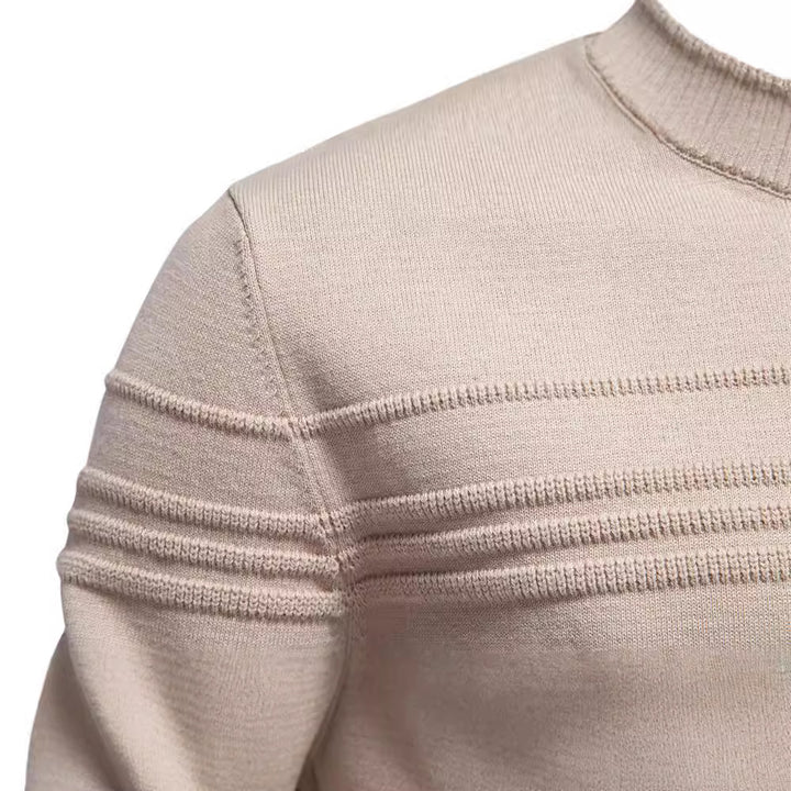 Herre strikpullover med struktureret design og moderne rund halsudskæring Stilla