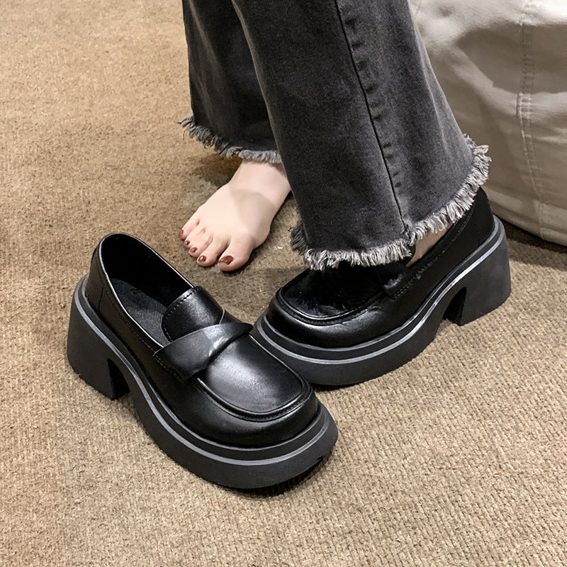 Dame Chunky Loafers med dekorativ rem og komfortabel blokhæl Stilla