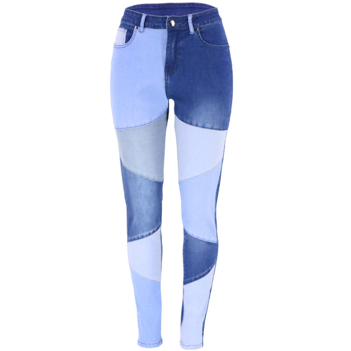 Damer Mode Skinny Jeans i kreativ patchwork-design med høj talje Stilla
