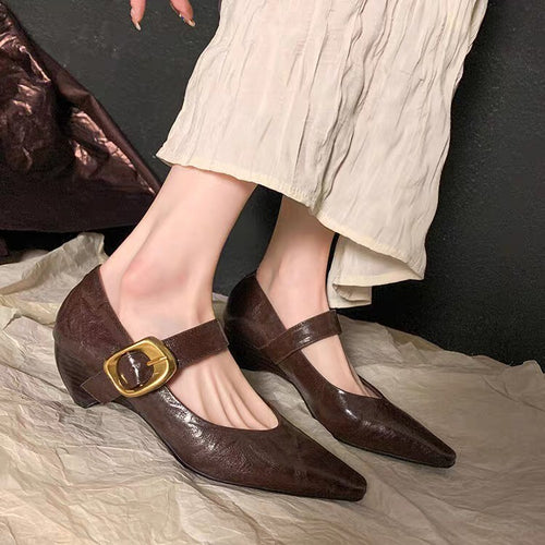 Femme Spids-Tå Mary Jane Hæle med elegant spænde-detalje Stilla