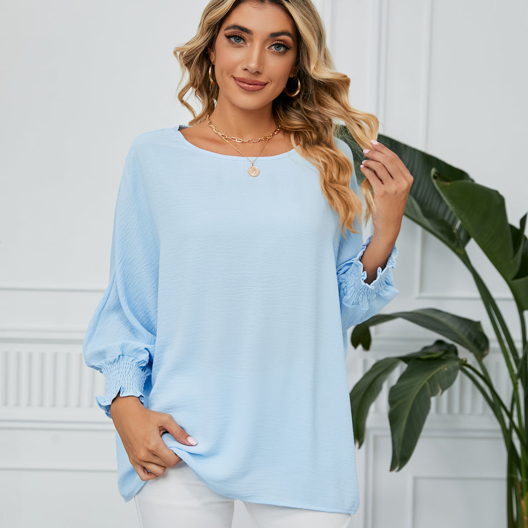 Dame Oversized Bluse med frynset ærme Stilla
