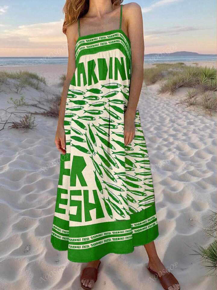 Dame Casual Grafik Maxi Kjole Stilla