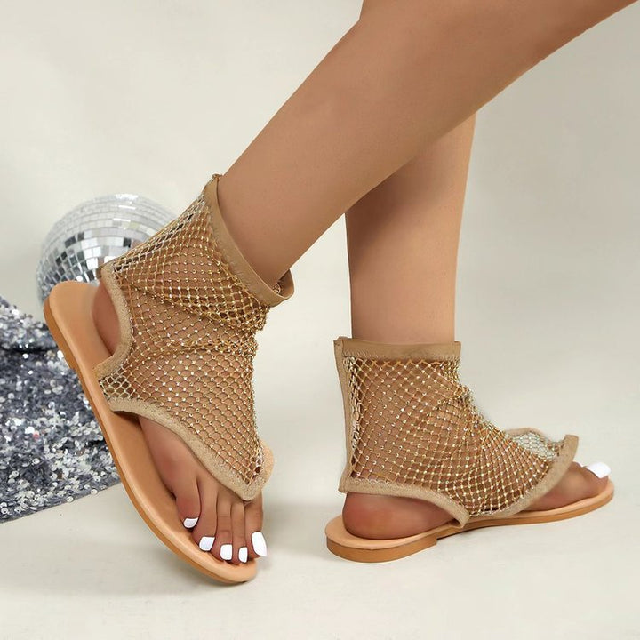 Dame mode net sandaler med glitrende accenter Stilla