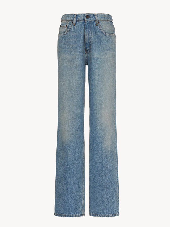 Dame Bredskåret jeans i afslappet stil med høj talje og elegant finish Stilla
