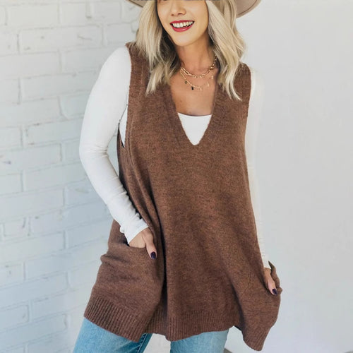 Dame Oversized Strikpullover Stilla