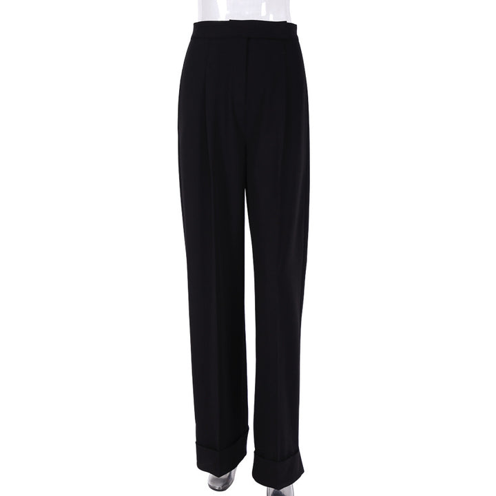 Dame løs High-Waist-joggingbukser med elegant folderlægning Stilla