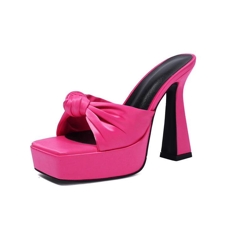Femme High-Platform Slingback Heels med knude detalje Stilla