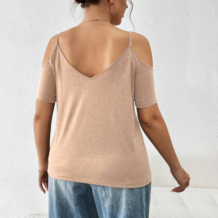 Dame afslappet T-shirt med cut-out ærmer Skovae