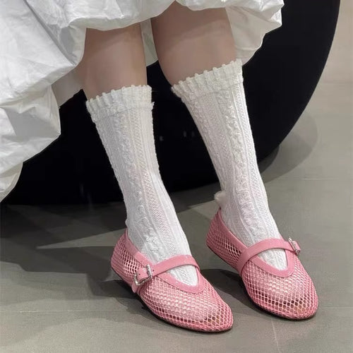 Femme Elegante Mesh Mary Jane Ballerinas Stilla