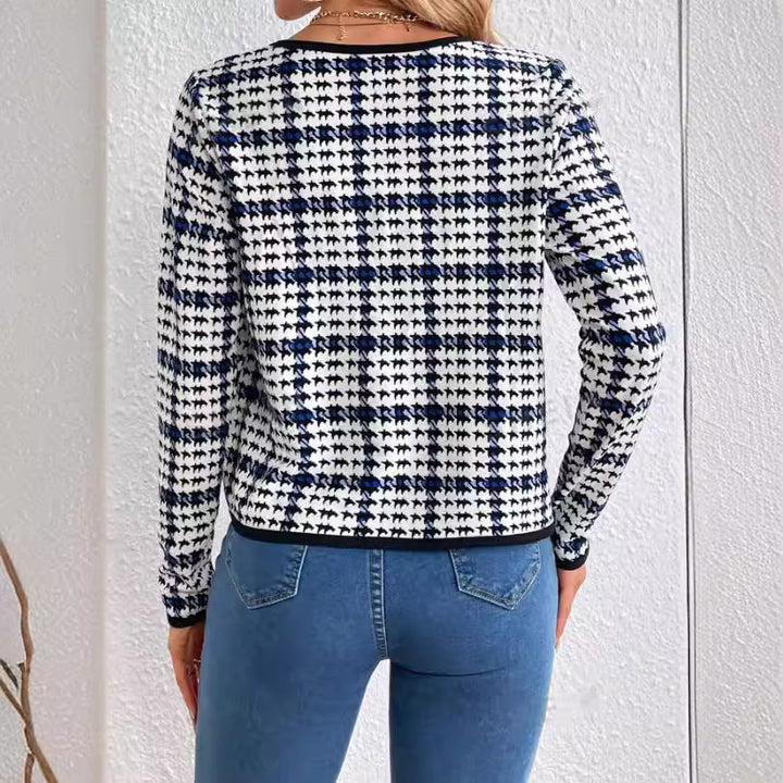 Dame Tweed-jakke i moderneternet ruters design Stilla