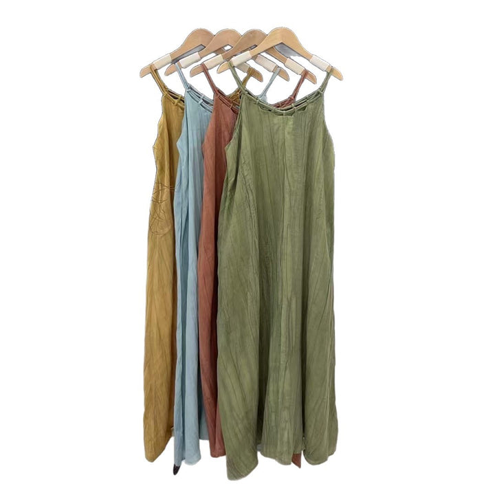 Femme Elegantes Maxi-Kjole med justerbare stropper Stilla