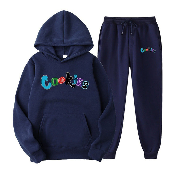 Women's Hoodie og Jogging Pants Sæt med Farverig Grafikprint Skovae