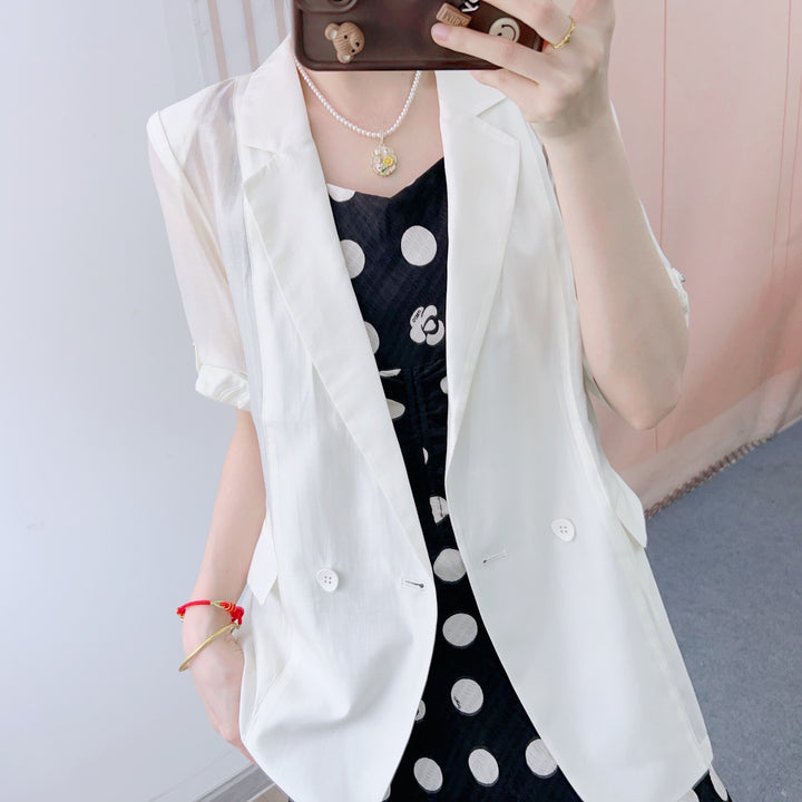 Dame Elegant Blazer med lette, luftige ærmer og funktionelle lommer Stilla