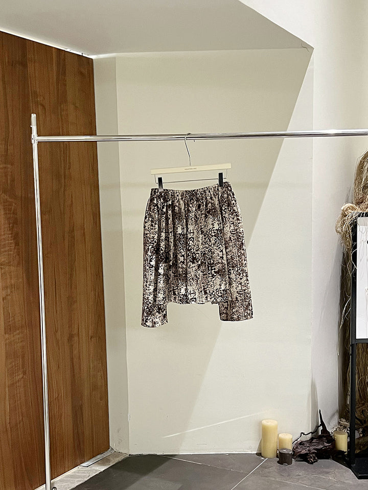 Dame Elegant Midikjole med alsidigt mønster og elastisk talje Stilla