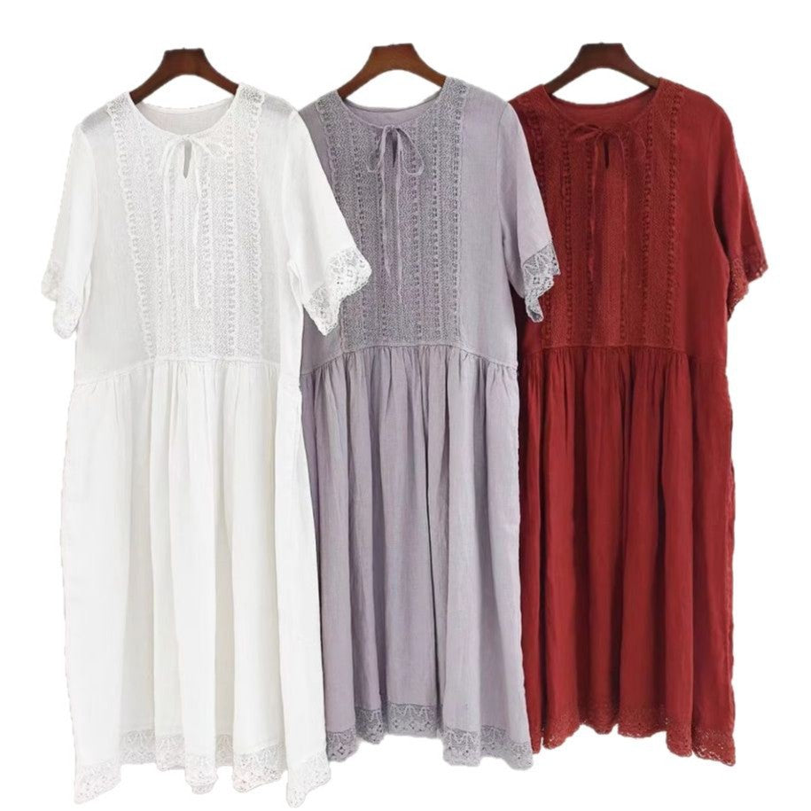 Dame Lettere Boho-Chic Maxi-Kjole med Blonder Stilla