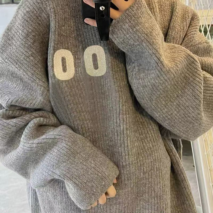 Kvinders Oversized Strik Sweater med Rib Struktur Stilla
