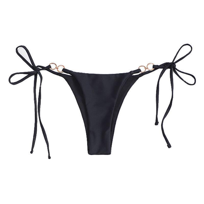 Dame bikini-bukser med justerbare stropper og elegant ringdetalje Skovae