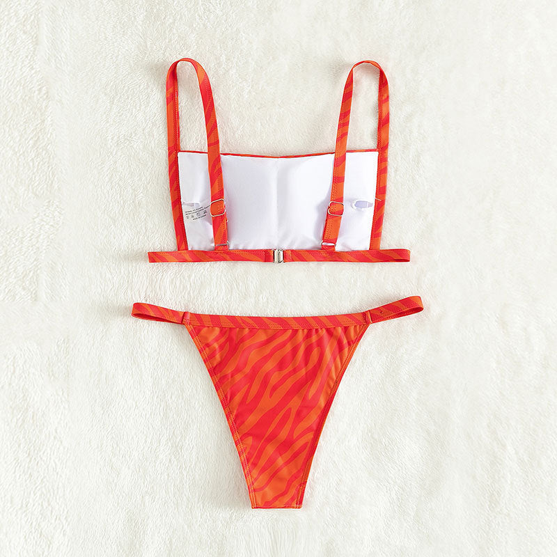 Dame To-delt Bikini-sæt med moderne gitterdesign Skovae
