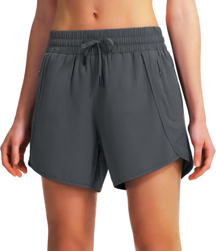 Dame åndbare sportshorts med fleksibel linning og lynlåslommer Stilla