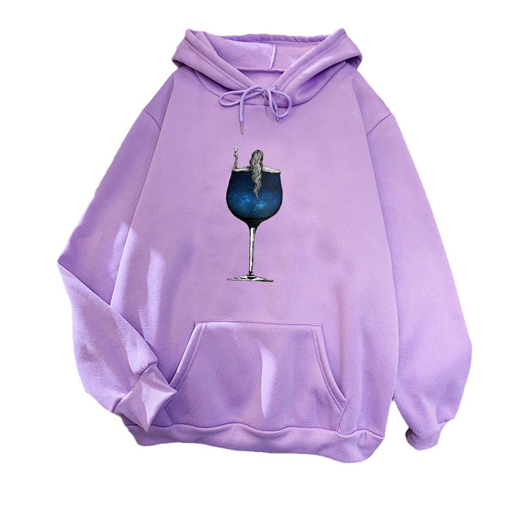 Kvinders hoodie med kreativ cocktail design Skovae