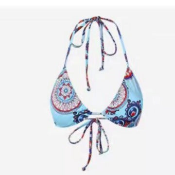 Dame triangel-bikini med legende mandala-mønster og justerbare bindebånd Skovae