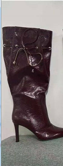 Femme Højglans Over-knæ Stiletto Støvler Stilla 1749742609