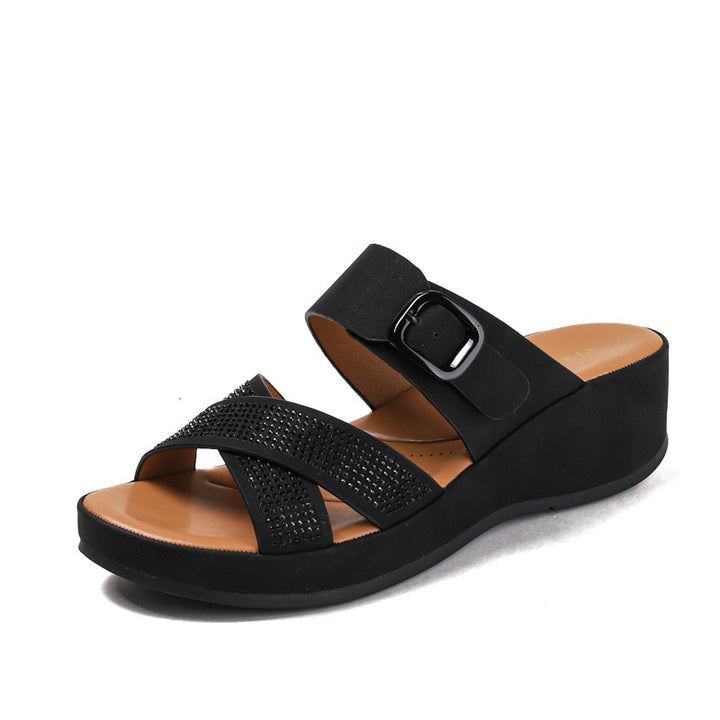 Dame komfortable kile sandaler med glitrende accenter Stilla