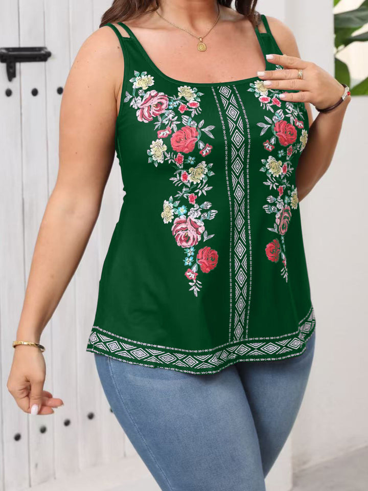 Dame Blomster Broderet Swingtop Stilla