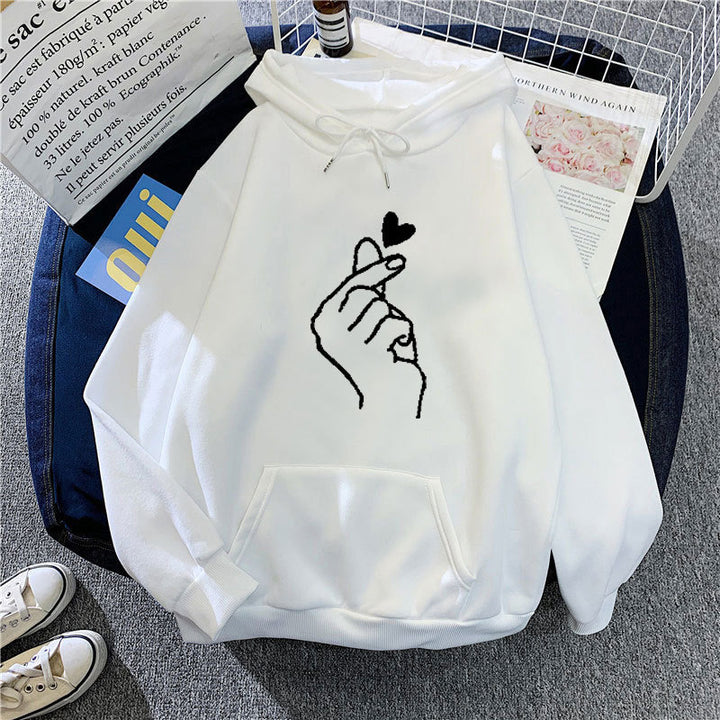 Kvinders hoodie med kreativ håndgrafik Skovae
