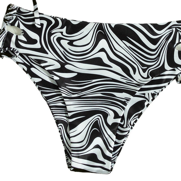 Dame Bikini-sæt med trendy bølkemønster og justerbare stropper Stilla