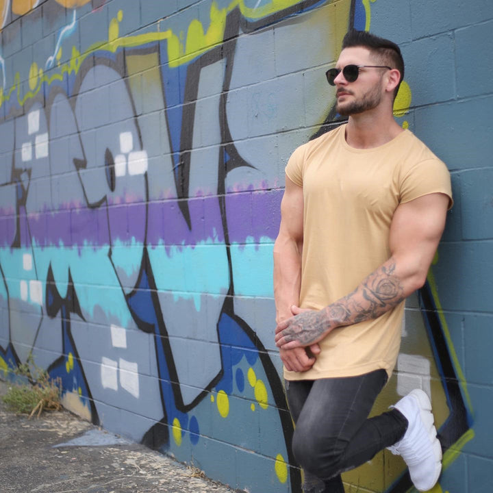 Herrer Stilfuld Oversized T-Shirt med afrundet kant og korte ærmer Stilla