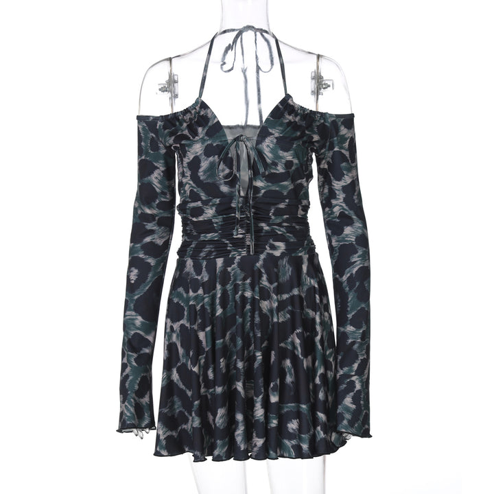 Dame off-shoulder Minikjole med rynker Stilla