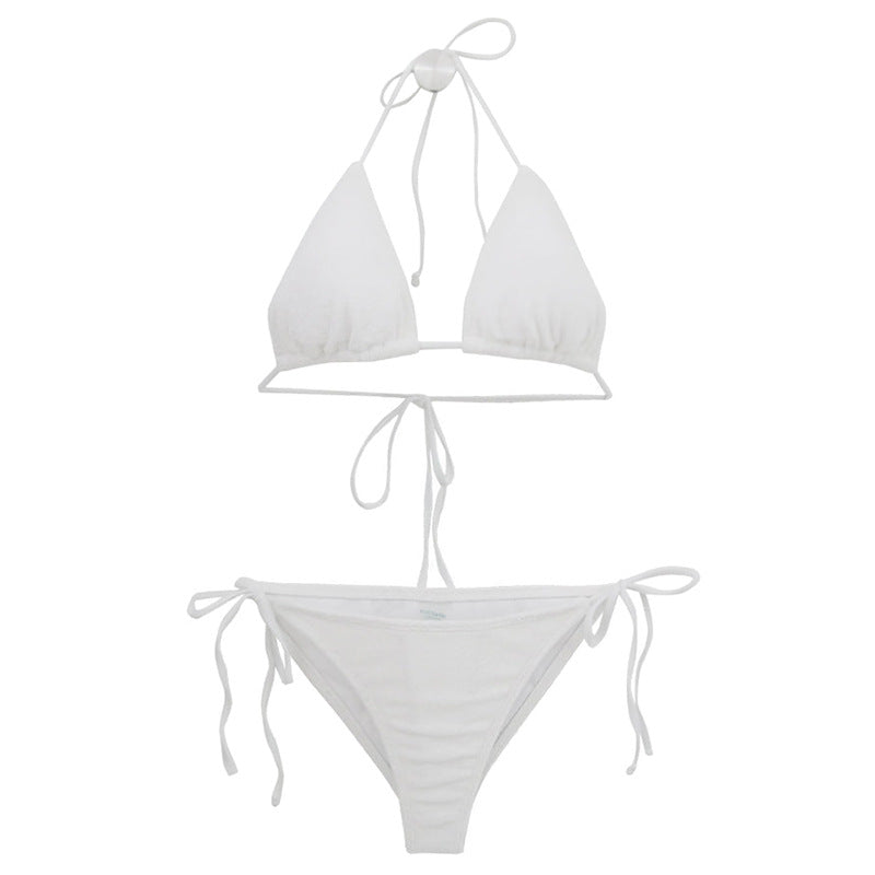 Dame Triangel-bikini med elastiske flæsedetaljer og justerbare stropper Stilla