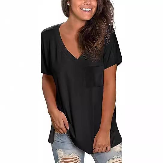 Dame afslappet V-hals T-shirt Stilla