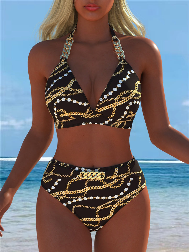 Dame Bikini med luksuriøst marmor mønster og fine detaljer Skovae